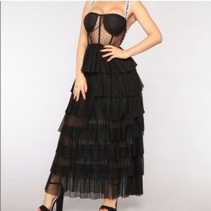 Black lace maxi dress